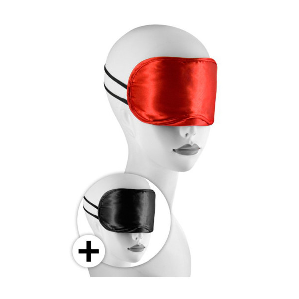 Large masque satin lot de 2 rouge et noir 